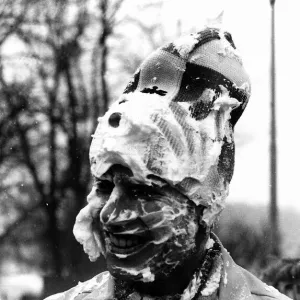 Prince Edward in March 1986 at Cambridge University having fun - pictured with foam