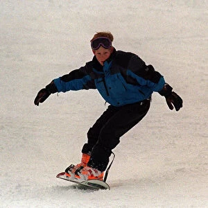 Prince Harry snowboarding in Klosters where he and his brother Prince William are