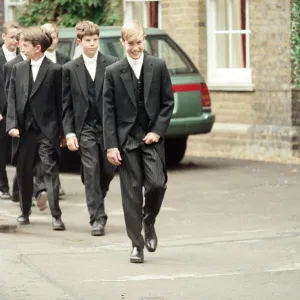 Prince William arrives at for his first day at Eton College, Windsor. 7th September 1995