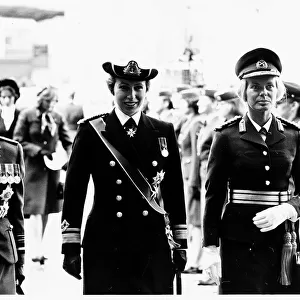 Princess Anne in her uniform with two other royal ladies at London