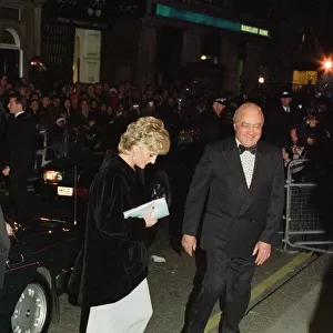 Princess Diana, HRH The Princess of Wales, is greeted by Mr Mohamed Al Fayed at Harrods