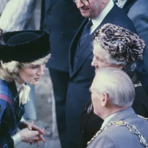 Princess Diana meets and greets the people of Shrewsbury in Shropshire