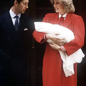 Princess Diana and Prince Charles leaving St Marys Hospital