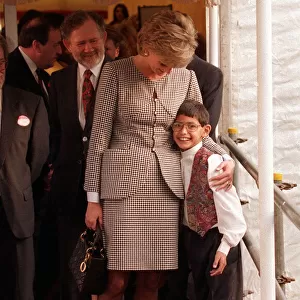 Princess Diana is shown around the Institute for Conductive Education by Laurence