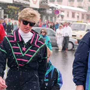PRINCESS DIANA ON A SKIING HOLIDAY IN LECH, AUSTRIA - 07 / 04 / 1993
