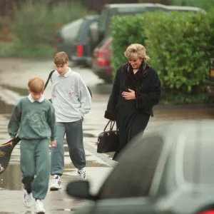 Princess Diana with her two sons Prince Harry (left) and Prince William (centre