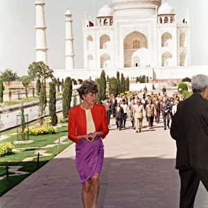 Princess Diana at the Taj Mahal, Agra, Uttar Pradesh, India, 11th February 1992