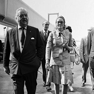 Princess Grace of Monaco, arriving at Dublin airport. Pictured with (left
