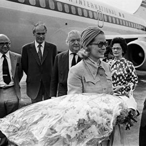 Princess Grace of Monaco, arriving at Dublin airport. 27th June 1973