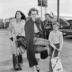 Princess Grace of Monaco at Heathrow Airport after flying from from Nice with her