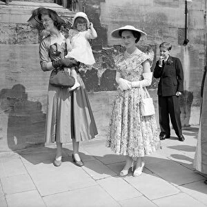 Princess Margaret attending wedding June 1953 standing with the Dean of