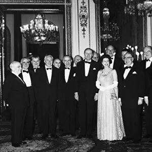 Queen Elizabeth entertaining Harold Wilson and other visiting NATO Ministers at