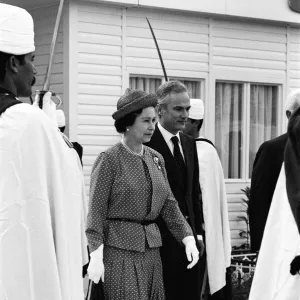 Queen Elizabeth II in Algiers, Algeria. The Queen arrives from Royal Yacht Britannia