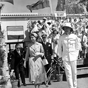 Queen Elizabeth II and the Duke of Edinburgh on a visit to Gibraltar