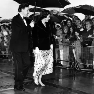 Queen Elizabeth II, greets the crowd in North Wales. Exact location unknown