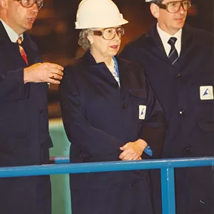 Queen Elizabeth II visits Alcans smelter in Lynemouth 26th June 1993