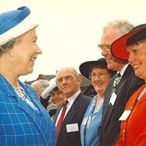 Queen Elizabeth II visits the town of Bedlington in Northumberland - The Queen meeting