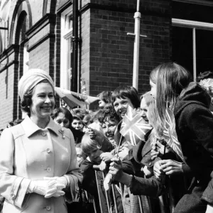 Queen Elizabeth II visits Wrexham, Wales. 25th May 1976