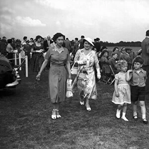 Queen Elizabeth with the Queen Mother Royal Great Park with Prince Charles
