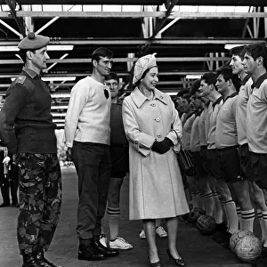 The Queen meeting troops at Catterick Garrison. 9th November 1978