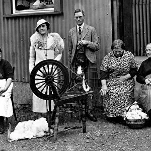 Queen Mother with King George VI 1937 spinning wheel