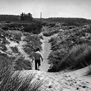 A quiet stretch of Formby sand dunes. Formby, Sefton, Merseyside. 13th June 1974