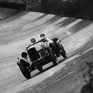 Racing car on the famous Brooklands circuit where the sport was born