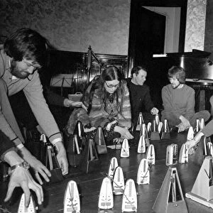 A recital for 100 metronomes staged in a London rehearsal room April 1975 75-1720-005
