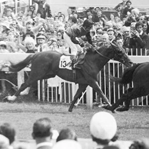 Mill Reef and Geoff Lewis (17) seen here winning Britains premier classic "