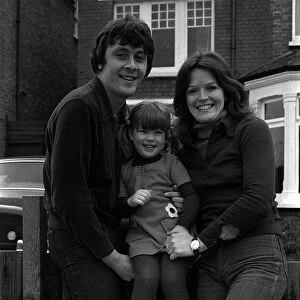 Richard Beckinsale with Judy Low and daughter Kate Beckinsale March 1977 msi