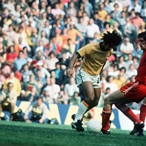 Rivelino Brazilian footballer playing in the World Cup against Poland in 1974