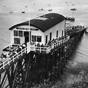RNLI Lifeboat launch station in Tenby. August 1965