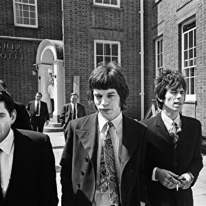 Rolling Stones Mick Jagger Keith Richards arrival at court on drugs charges in Chichester