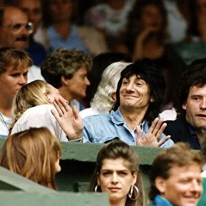 Ronnie Wood of the Rolling Stones with Jimmy White at Wimbledon 27th June 1992