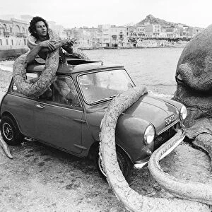 Roy Bella in a Mini battles with an Octopus on beach in Malta stars in film Seven Cities