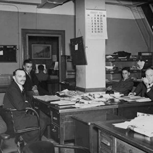 Roy Suffern (left) and Fraser Anderson on the Daily Mirror news desk at Geraldine House