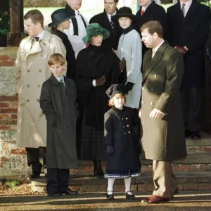 Royal Family at Sandringham with Prince Harry Princess Eugenie