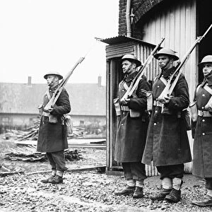 Royal Irish Fusiliers on guard duty during WW2 1940
