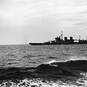 The Royal Navy 32000 ton Renown Class cruiser HMS Renown at sea during the Second World