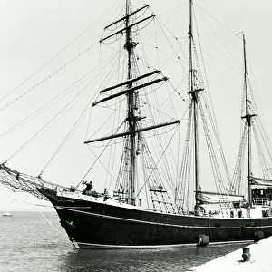 The sailing ship Eolus seen here arriving at Portsmouth at the beginning of her around