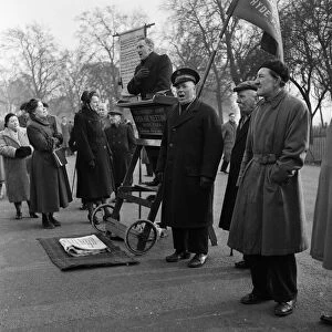 Salvation Army at Speakers Corner, Hyde Park. 1st March 1955