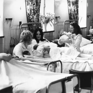 Sandie Shaw with baby daughter Grace, pictured with other proud mothers in the maternity