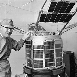 Full scale model of the Britains UK-3 Satellite, Friday 5th August 1966