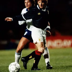 Scotland footballer Gordon Strachan in action against Finland March 1992