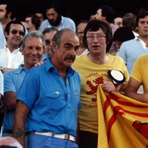 Sean Connery with Scotland football supporters June 1982