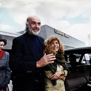 Sean Connery and wife Micheline Connery at Edinburgh Airport