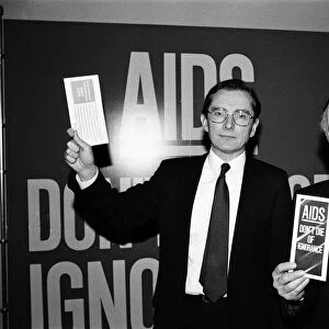 Secretary of State Norman Fowler and Minster for Health Tony Newton at the AIDS press