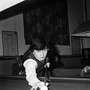 Seventeen year old snooker player Jimmy White playing at Wisbech Conservative Club in