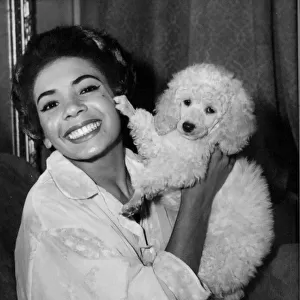 Shirley Bassey with her pet poodle pictured during a visit to Cardiff - 19th Sept 1958