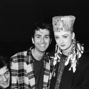 Singer Boy George with Paul King during the Culture Club concert at Wembley